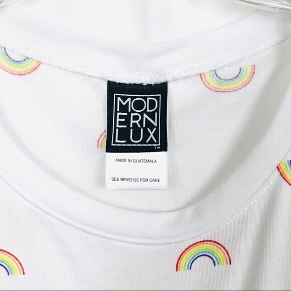 MODERN LUX White Rainbow Print Tank Top XL - Picture 4 of 5